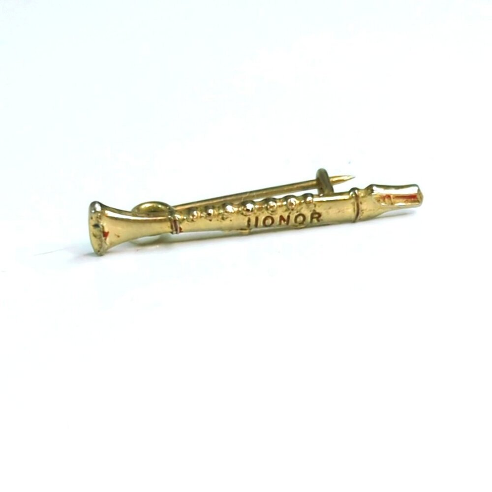 Vintage Music Honor Recorder Clarinet Lapel Pin School Band